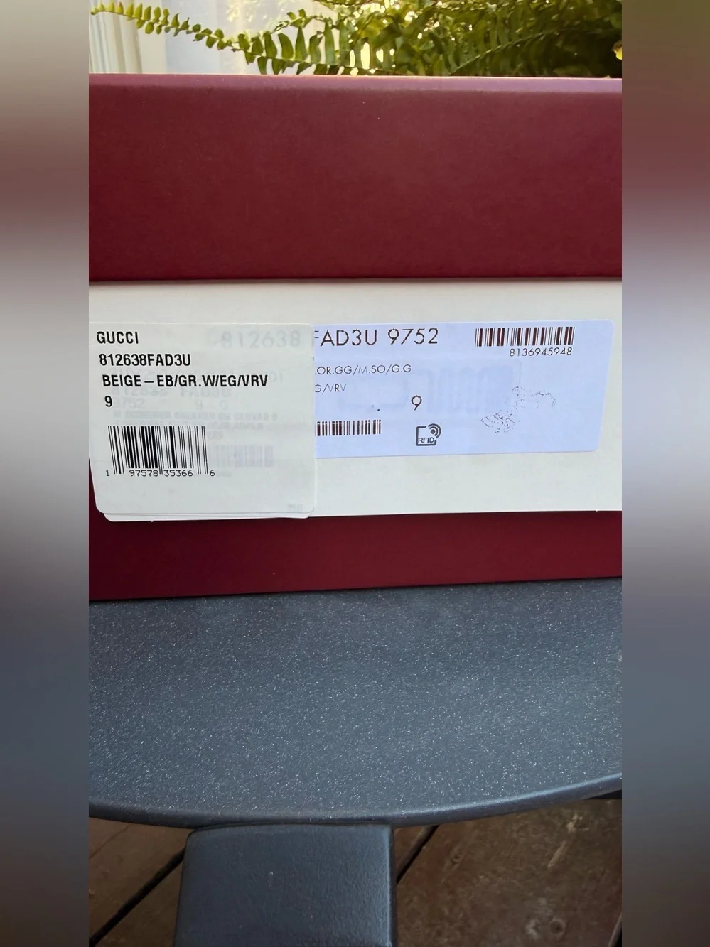 Authentic Gucci Burgundy Empty Shoe Storage Box 15”x8.5”x5.5”